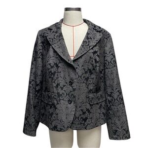 Evan Picone Black and Gray Patterned Blazer